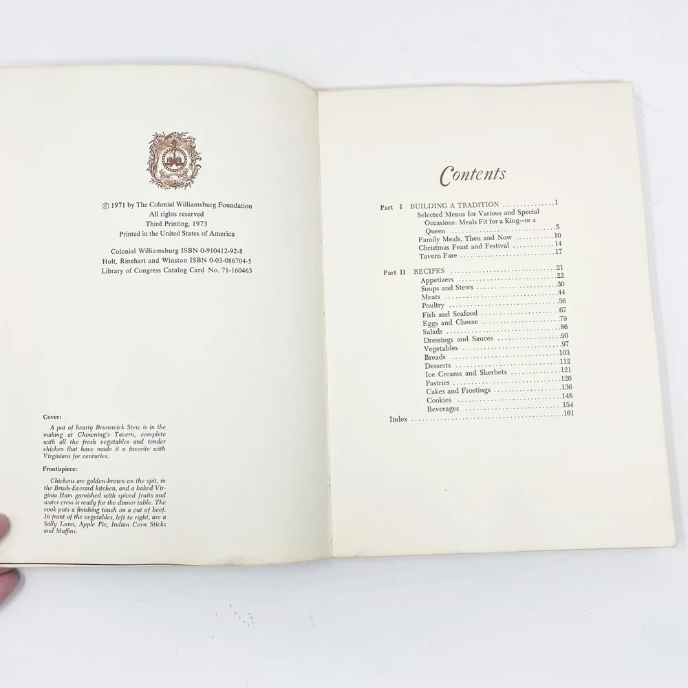 Vintage Colonial Williamsburg Cookbook 1973 Softcover Tavern Recipes Comfort